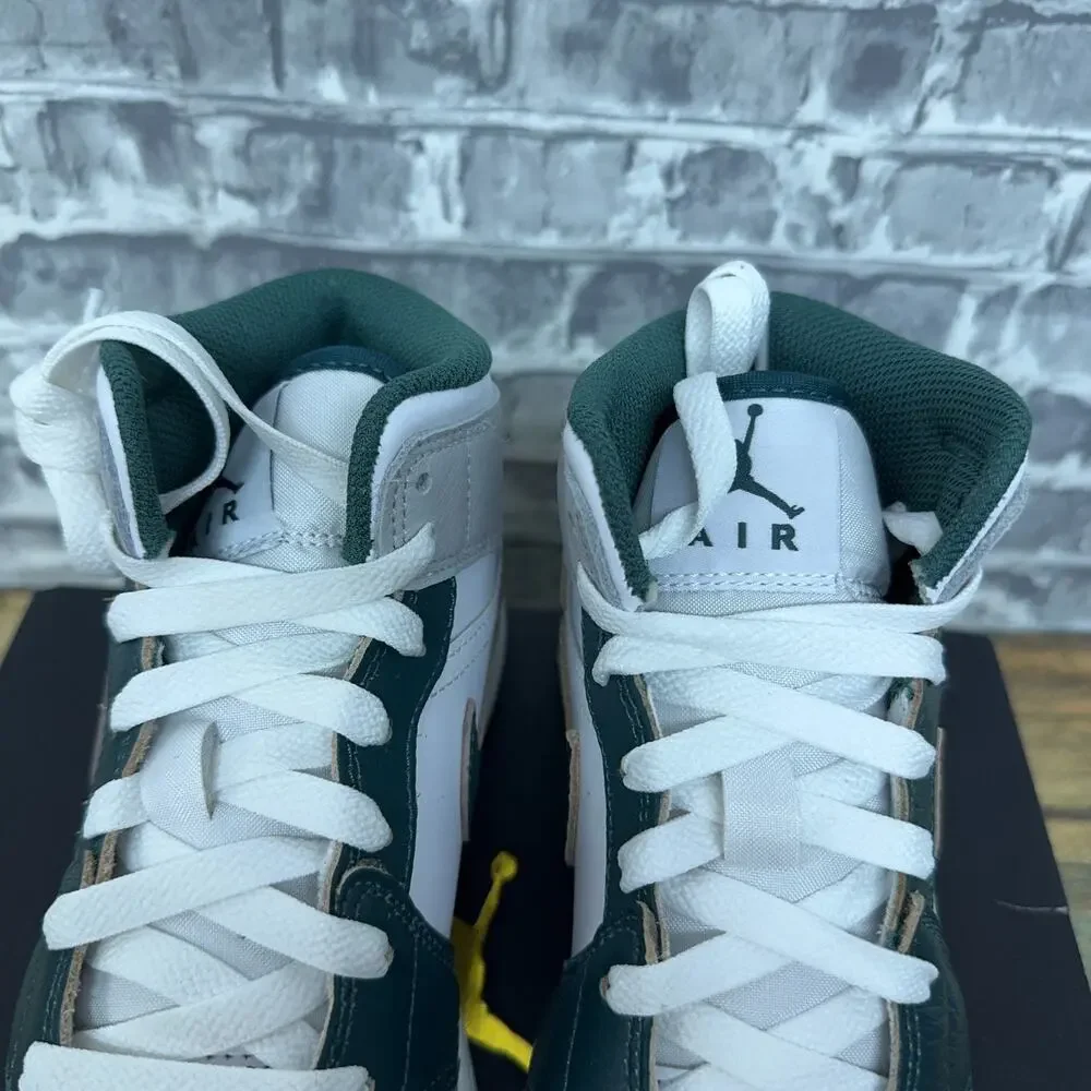 Nike Air Jordan 1 Mid SE Oxidized Green White Sail FQ8088-103 GS Sz 5Y / Wmn 6.5